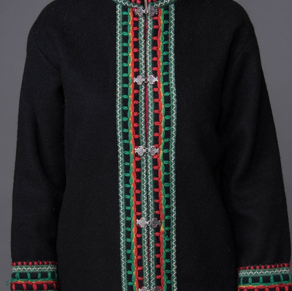 Vintage Norwegian Wool Jacket, Size Small. 100% Wool Scandinavian Winter Coat